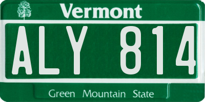 VT license plate ALY814