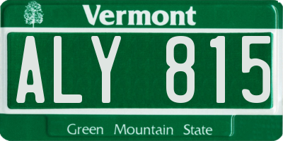 VT license plate ALY815
