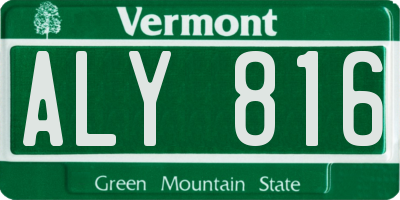 VT license plate ALY816