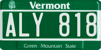 VT license plate ALY818