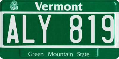 VT license plate ALY819