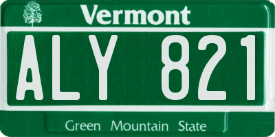 VT license plate ALY821