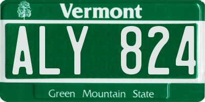 VT license plate ALY824