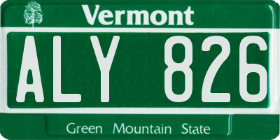 VT license plate ALY826