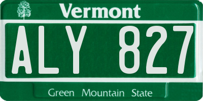 VT license plate ALY827