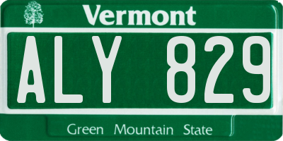 VT license plate ALY829