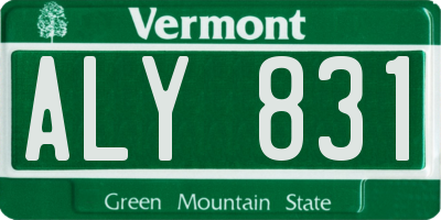 VT license plate ALY831