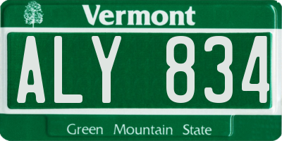 VT license plate ALY834