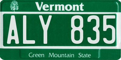 VT license plate ALY835