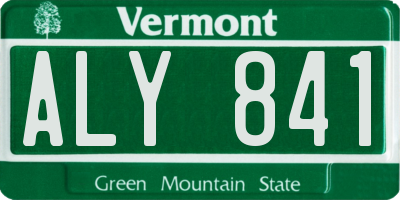 VT license plate ALY841