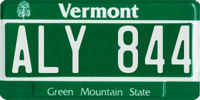 VT license plate ALY844