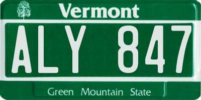 VT license plate ALY847