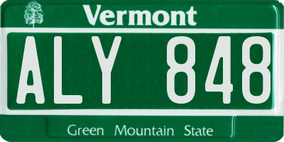 VT license plate ALY848