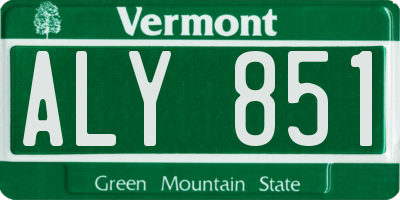 VT license plate ALY851