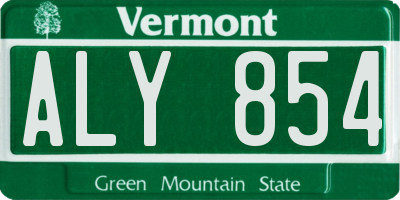 VT license plate ALY854