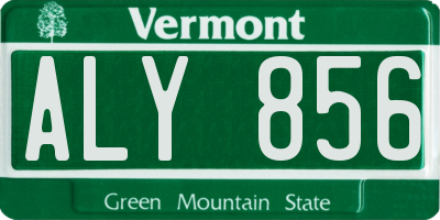 VT license plate ALY856