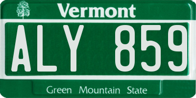 VT license plate ALY859