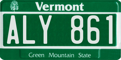 VT license plate ALY861