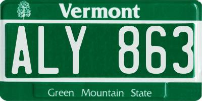 VT license plate ALY863