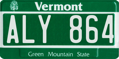 VT license plate ALY864