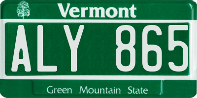 VT license plate ALY865