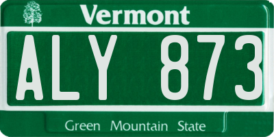 VT license plate ALY873