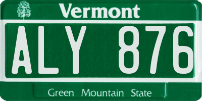 VT license plate ALY876