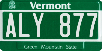 VT license plate ALY877