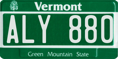 VT license plate ALY880