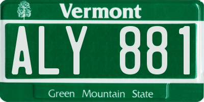 VT license plate ALY881