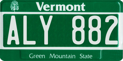 VT license plate ALY882