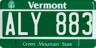 VT license plate ALY883