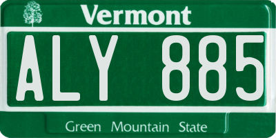 VT license plate ALY885