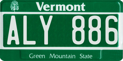 VT license plate ALY886