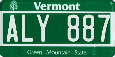 VT license plate ALY887