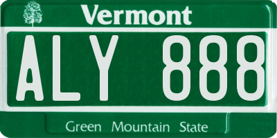 VT license plate ALY888