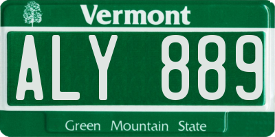 VT license plate ALY889