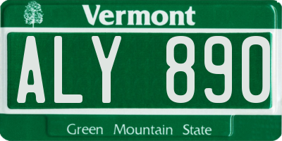 VT license plate ALY890