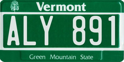 VT license plate ALY891