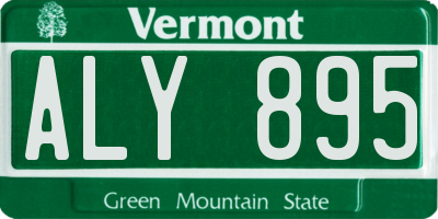 VT license plate ALY895