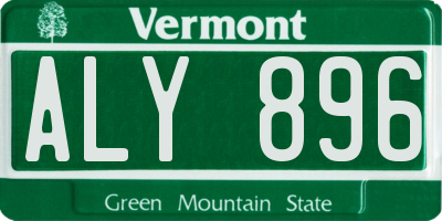 VT license plate ALY896