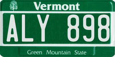 VT license plate ALY898