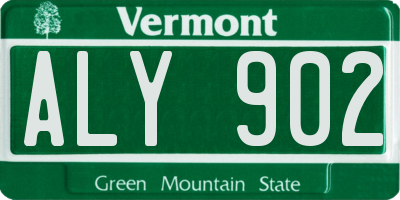 VT license plate ALY902