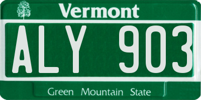 VT license plate ALY903