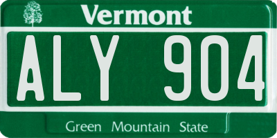 VT license plate ALY904