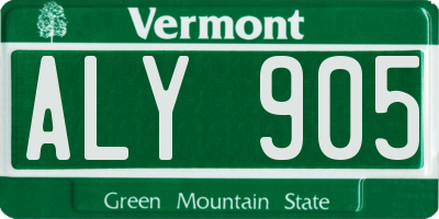 VT license plate ALY905