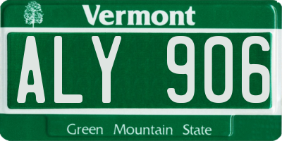 VT license plate ALY906