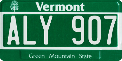 VT license plate ALY907