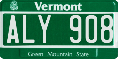 VT license plate ALY908