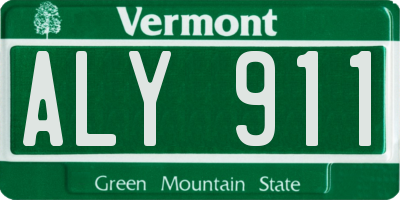 VT license plate ALY911
